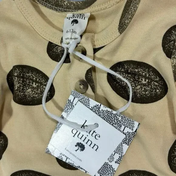 Kate Quinn Bodysuit Vintage Football 6-12 Long Sleeve Organic Gender‎ Neutral - Picture 3 of 3